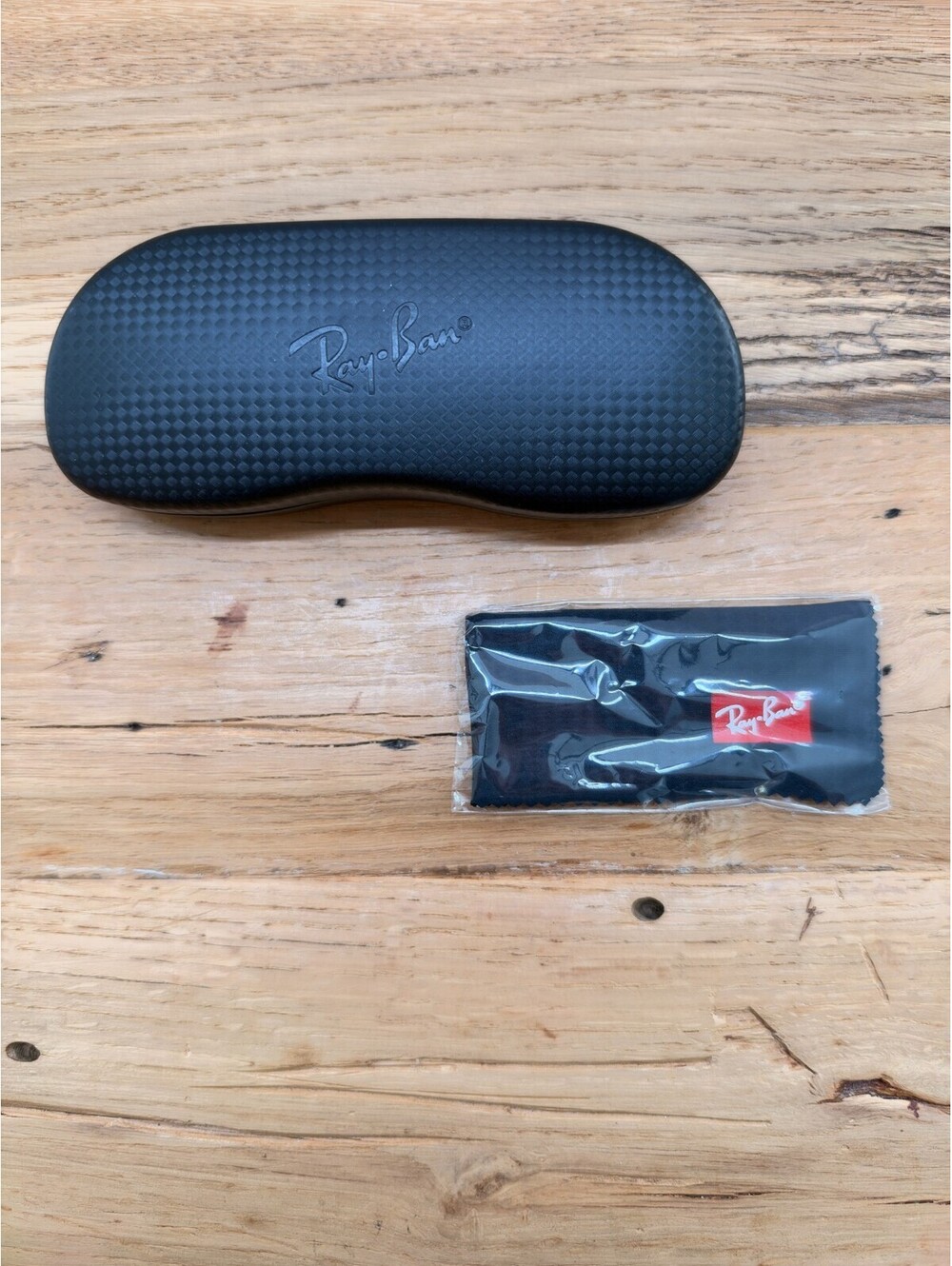 Ray Ban Eyeglasses Faux Black Carbon Fiber Hard Case